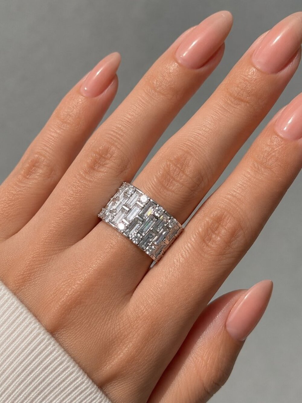 NEW 925 Sterling Silver Diamond Ring Band